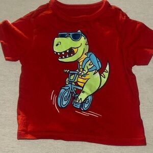 Baby Size 12-18M Red Dinosaur Graphic T-Shirt